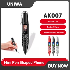 UNIWA-Dual Sim Pen Shaped Mobile Phone 0.96" Screen AK007 GSM Mini Cellphone BT V3.0 Dialer Magic Voice MP3 FM Voice Recorder