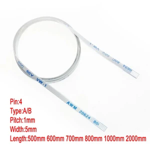 4Pin 1mm Pitch FFC FPC AWM 20624 80C 60V VW-1 A+B Type Flat Flexible Cable 500mm 600mm 700mm 800mm 1000mm 2000mm