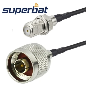 Superbat N Male Straight to F Female Bulkhead Straight Pigtail Cable RG174 15cm RF Coaxial Jumper Cable Connector