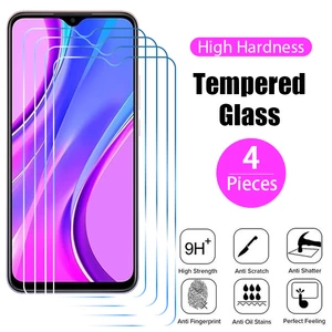 4Pcs Protective Glass for Xiaomi Redmi Note 11 10 9 Pro 10S 9S 8 Screen Protector For Redmi 9C NFC 9T 9A 9AT 10C Glass
