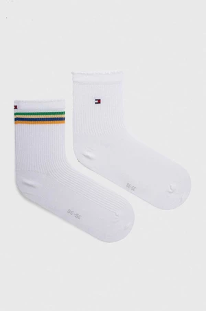 Ponožky Tommy Hilfiger 2-pak dámske, biela farba, 701227306