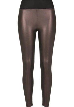 Women's high-waisted synthetic leather leggings in red