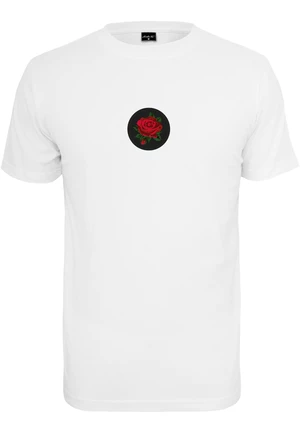White T-shirt Rose Patch