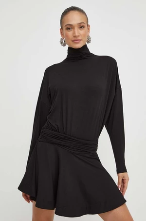 Šaty Pinko černá barva, mini, oversize, 102193 A1DE