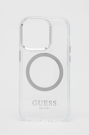 Obal na telefon Guess iPhone 14 Pro 6,1" stříbrná barva