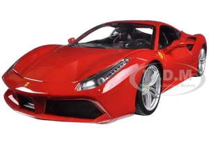 Ferrari 488 GTB Red 1/18 Diecast Model Car by Bburago