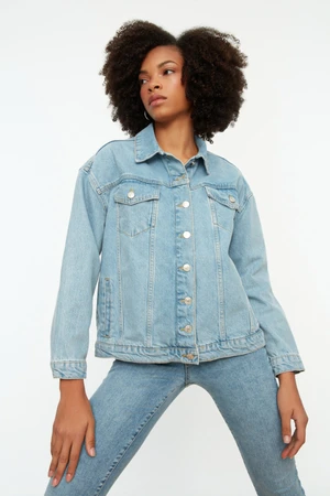 Trendyol Light Blue Oversized Denim Jacket