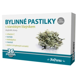 MEDPHARMA Bylinné pastilky s islandským lišejníkem 36 ks