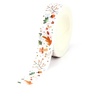 NEW 1PC 10M Decor Cute Leaves Mushrooms Japanese Paper Washi Tapes Craft Journal Adhesive Masking Tape Papeleria
