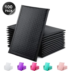 100 Pcs Black Bubble Packaging Envelope Mailing Envelopes Mailer Poly Green Envelope for Shipping Self Seal Bubble Bag Padding