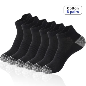 6 Pairs High Quality Men Ankle Socks Breathable Cotton Sports Socks Mesh Casual Athletic Summer Thin Cut Short Sokken Size 38-48
