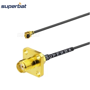 Superbat IPX/U.FL to SMA Female Panel Mount Connector Flange Pigtail 1.13mm Antenna Cable 20cm 8"for Wireless