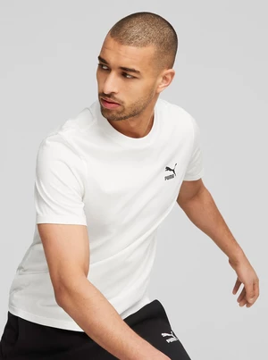White Men's T-Shirt Puma Classics Small Logo - Men