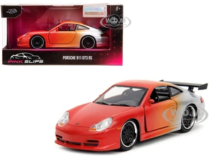 Porsche 911 GT3 RS Matt Orange and Silver Metallic "Pink Slips" Series 1/32 Diecast Model Car by Jada