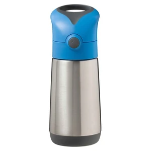 B.BOX Termoska na pití s brčkem modrá/šedá 12m+ 350 ml