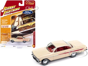 1961 Chevrolet Impala SS 409 Coronna Cream with Red Stripes and Interior "Classic Gold Collection" 2023 Release 2 Limited Edition to 3172 pieces Worl