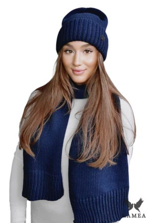 Completo da donna Kamea Kamea_Set_Hat&Scarf_K.22.254.12_Navy_Blue