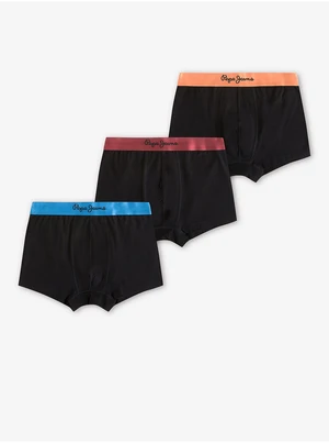 Set of three men's boxers in black Pepe Jeans Elrod - Men