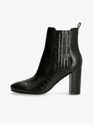 Black Womens Patterned Heeled Ankle Boots Guess - Women