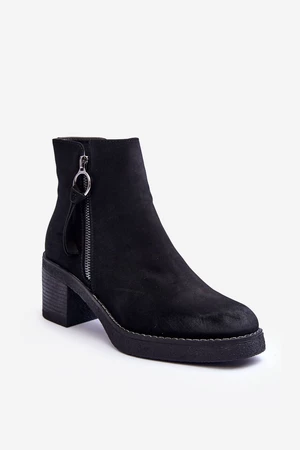 Kožené klasické boty dámské černé Limoso