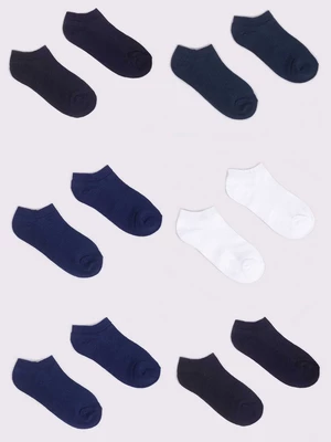 Yoclub Kids's Boys' Ankle Thin Cotton Socks Basic Plain Colours 6-Pack SKS-0027C-0000-004