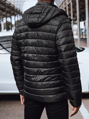Men's quilted jacket with hood black Dstreet