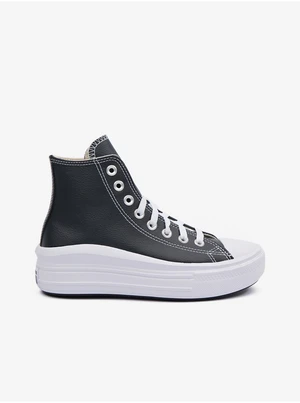 Black Women's Leather Ankle Sneakers Converse Chuck Taylor All Sta - Ladies