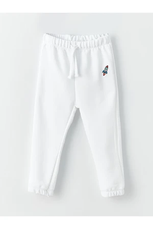 LC Waikiki Baby Boy Tracksuit Bottoms with Elastic Waist and Embroidery