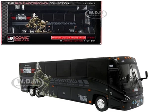 MCI J4500 Coach Bus "Arrow Stage Lines - Veteran Strong" Black "The Bus &amp; Motorcoach Collection" Limited Edition to 504 pieces Worldwide 1/87 (HO