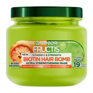 Garnier Fructis Vitamin & Strength Ultra posilňujúca Biotin Hair Bomb maska na slabé vlasy