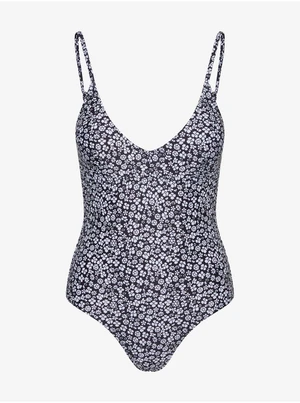 White-black floral one-piece swimwear VERO MODA Doris - Ladies