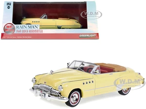Charlie Babbitts 1949 Buick Roadmaster Convertible Cream with Red Interior "Rain Man" (1988) Movie 1/43 Diecast Model Car by Greenlight
