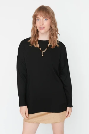 Trendyol Black Extra Wide Fit Basic Knitwear Sweater