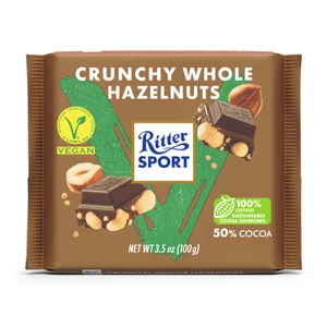 Čokoláda vegan s celými lískovými ořechy 100 g   RITTER SPORT