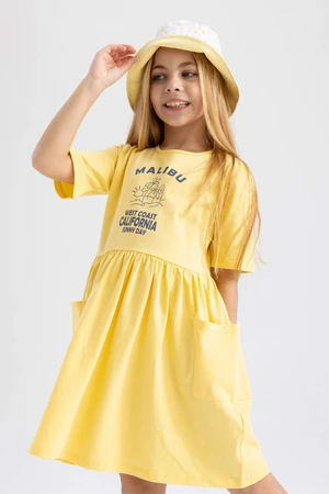 DEFACTO Girl Printed Short Sleeve Dress