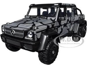 Mercedes-Benz G 63 AMG 6x6 Pickup Truck Gray Camouflage "Pink Slips" Series 1/24 Diecast Model Car by Jada