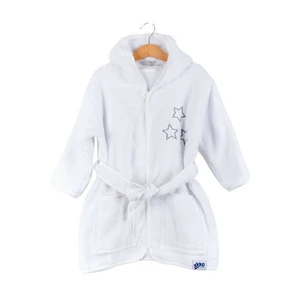 XKKO BIO Bavlnený župan Organic - White Stars, 6-12m, biely
