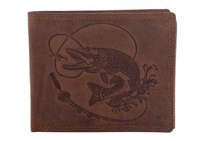 Mercucio peněženka světlehnědá embos štika s udicí