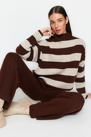Trendyol Brown, Wide fit Knitwear Top and Bottom Set