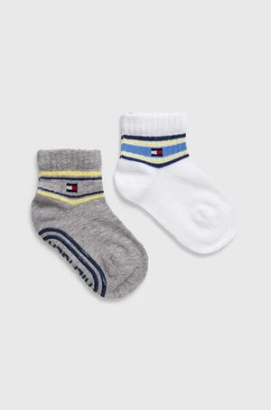 Detské ponožky Tommy Hilfiger 2-pak šedá farba