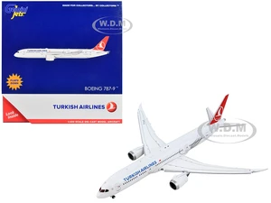 Boeing 787-9 Commercial Aircraft with Flaps Down "Turkish Airlines" White with Red Tail 1/400 Diecast Model Airplane by GeminiJets