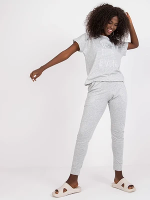 Grey two-piece pajamas with trousers