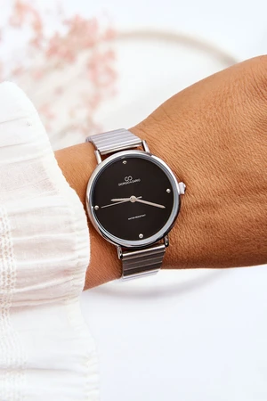 Women's Waterproof Watch on Giorgio& Dario Bracelet Silver - Black