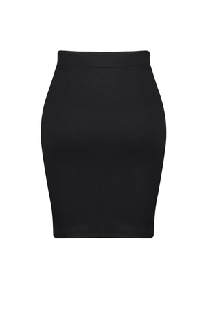 Trendyol Curve Black Knitted Skirt with Pleats