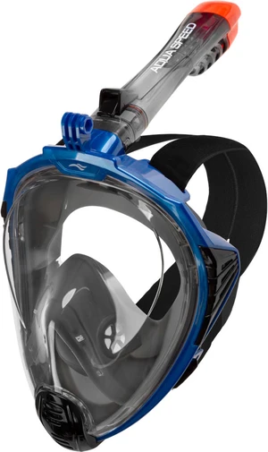 AQUA SPEED Kids's Full Face Diving Mask Drift Navy Blue/Black Pattern 10