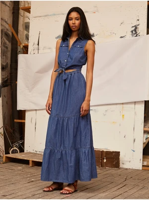 Blue Denim Shirt Maxi-dresses Pepe Jeans - Women