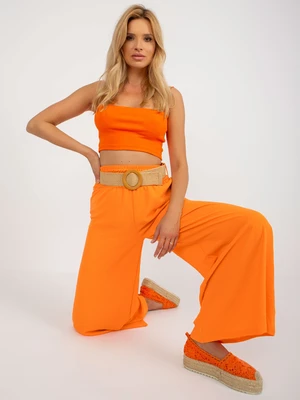Orange airy trousers made of palazzo fabric