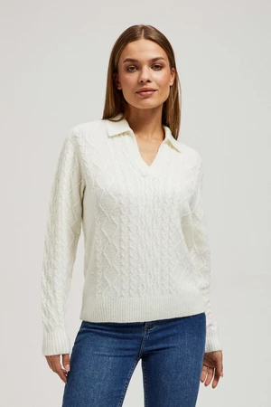 V-neck sweater with collar