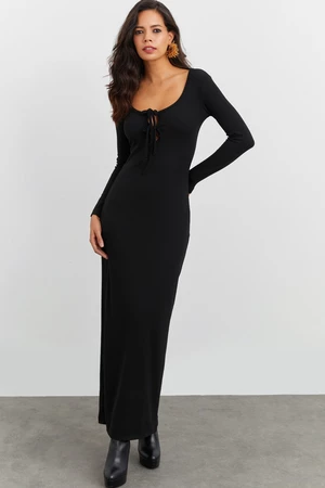 Cool & Sexy női fekete Camisole Maxi ruha