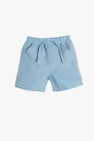 Koton Baby Boy Linen Shorts with Pockets with Elastic Waist 3smb40046tw